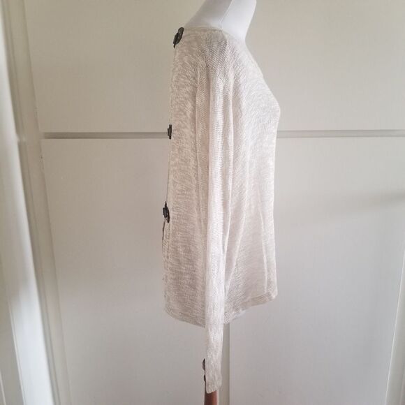 Foxbait Ivory/Gold Sweater w/ Back Closure, S/M - Picture 3 of 6